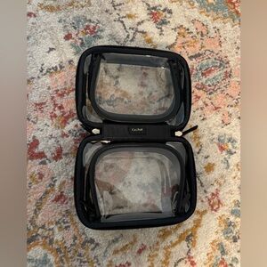 CALPAK Clear Cosmetics Case in Black size small